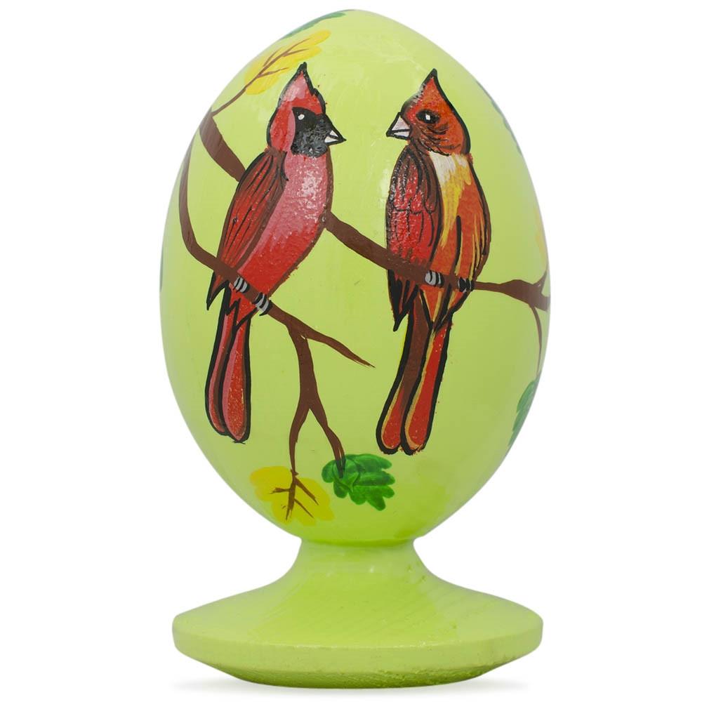 Red Cardinal Birds in Forest Wooden Figurine