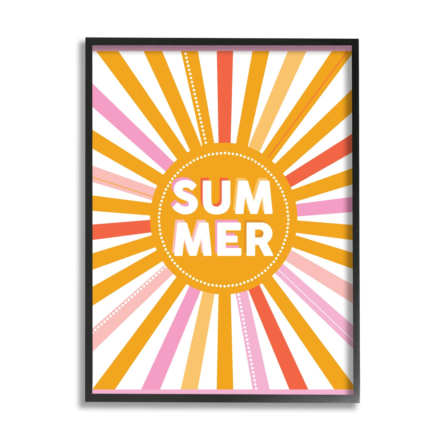 Stupell Industries Bold Summer Sun Rays  Black Framed Giclee Art