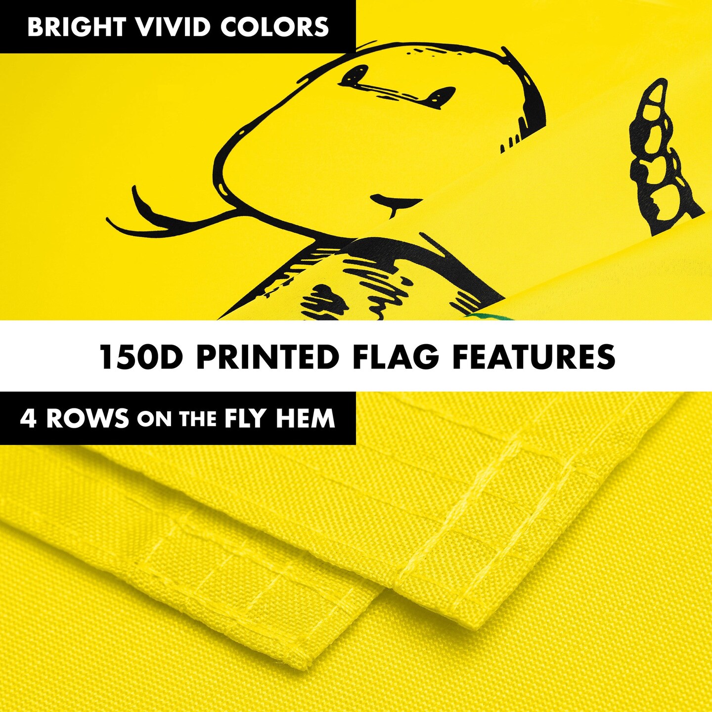 G128 Combo Pack: 6 Ft Tangle Free Spinning Flagpole (Silver) &#x26; No Step on Snek Cute Cartoon Flag 3x5 Ft Printed 150D Polyester, Brass Grommets (Flag Included) Aluminum Flag Pole