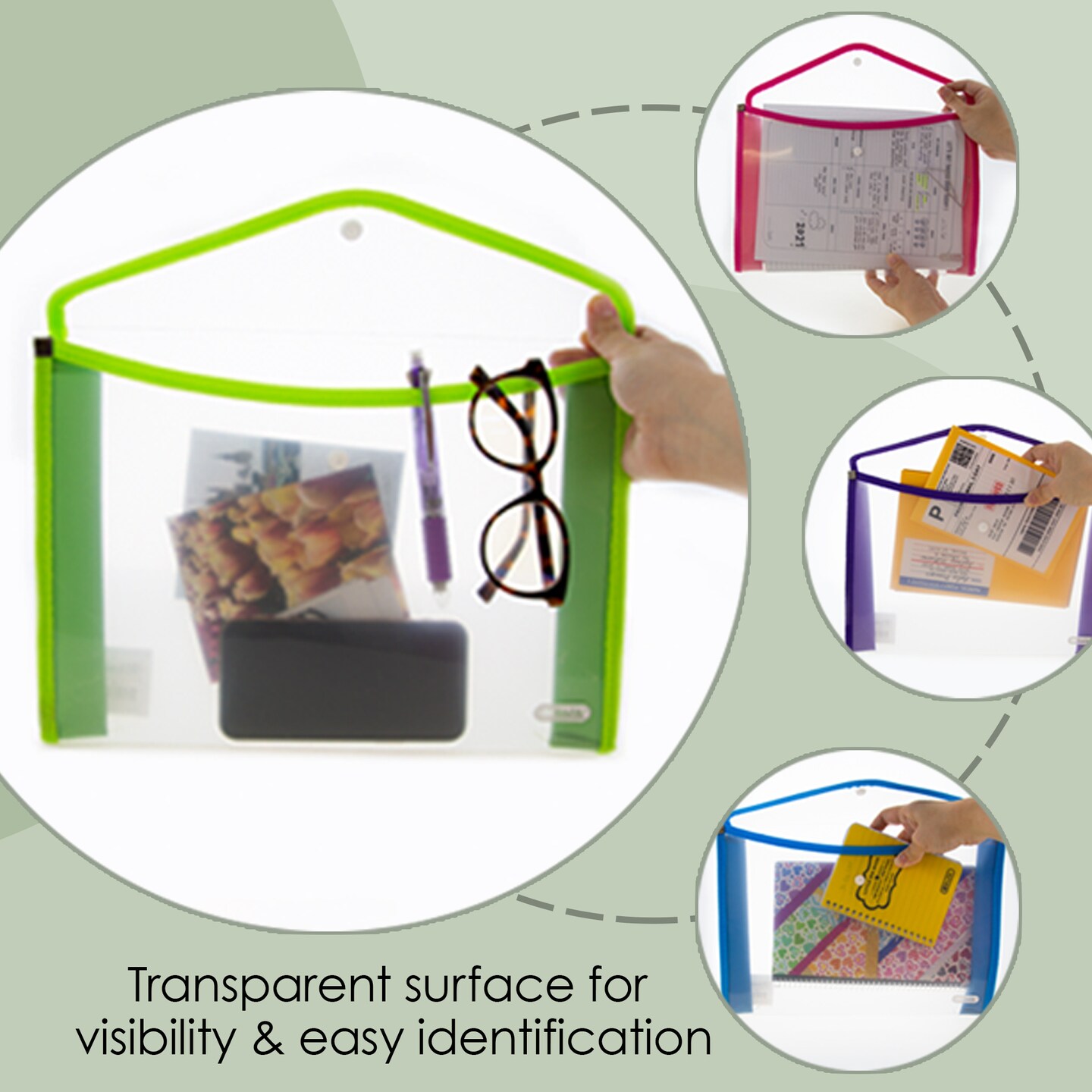 BAZIC Document Holder V-Flap Clear A4/Letter Size