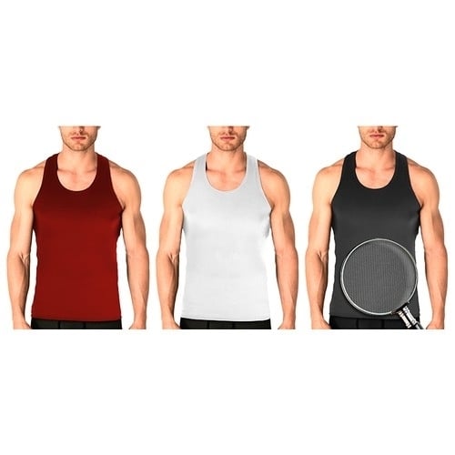 Multi-Pack: Mens 100% Cotton Ribbed Tank Tops - Assorted Colors