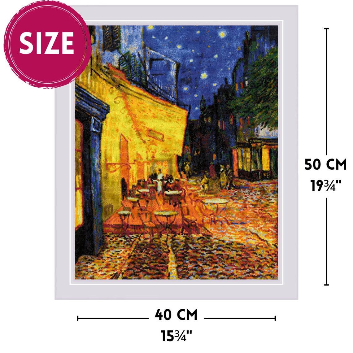 Cafe Terrace at Night after V. Van Gogh&#x27;s Painting R2217 Counted Cross Stitch Kit