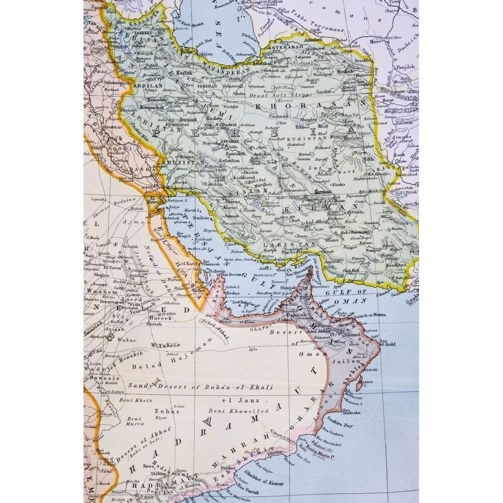 Partial Map Of Middle East Showing Red SeaGulf Horn Of Africa Gulf Of Aden In 1890S From The Citizens Atlas Of