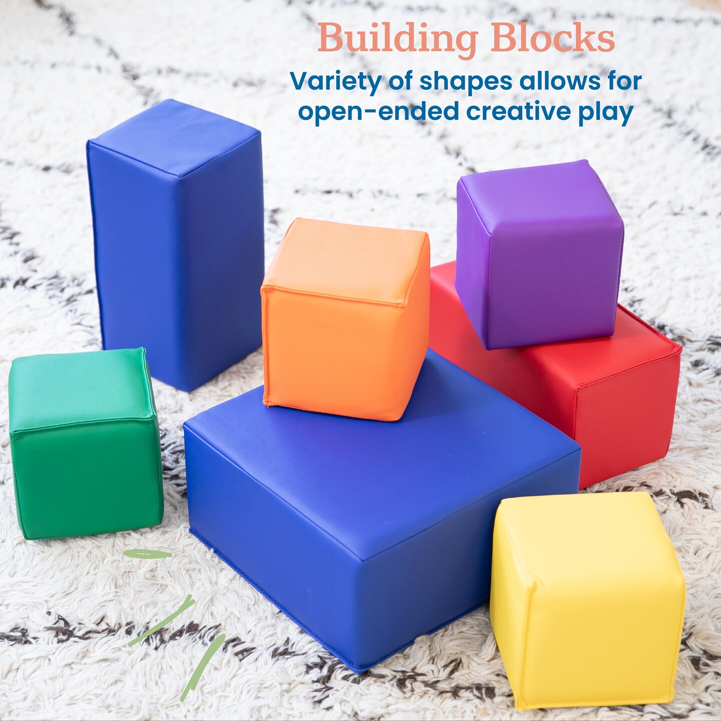 Toddler Foam Building Blocks, Foam Playset, 7-Piece