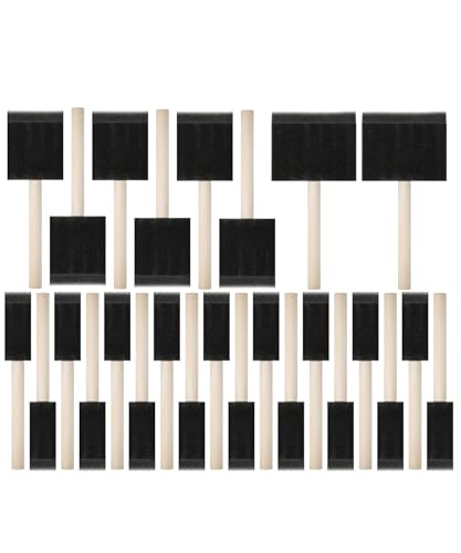 26 Pack Foam Paint Brushes,, 1&#x201D;, 2&#x201D; &#x26; 3&#x201D;, Sponge Brushes, Sponge Paint Brush, Foam Brushes for Painting, Foam Brushes for Staining, Paint Sponges, Foam Brushes for Mod Podge Brushes