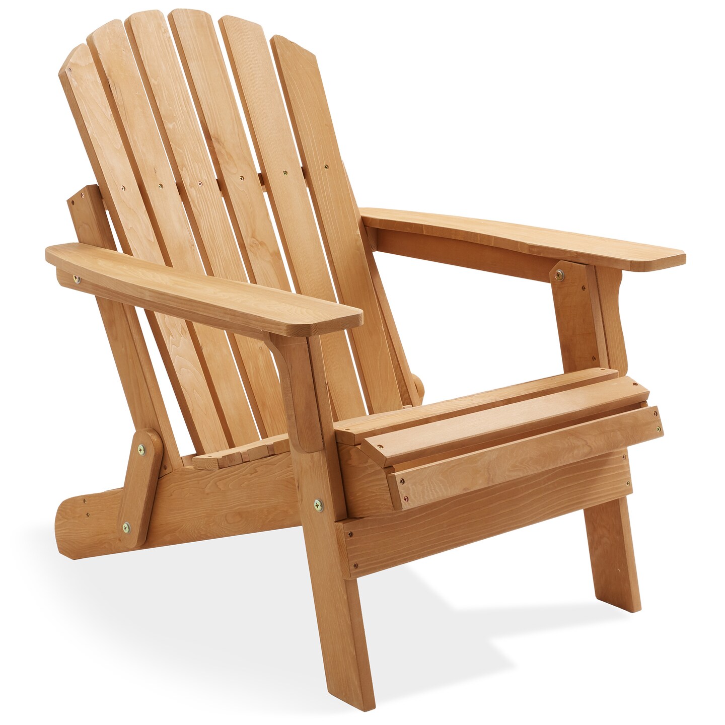 Casafield Oversized Folding Adirondack Chair, Cedar Wood Outdoor Fire Pit Lounge Chairs for Patio, Deck, Yard, Lawn and Garden Seating, Partially Pre-Assembled - Natural