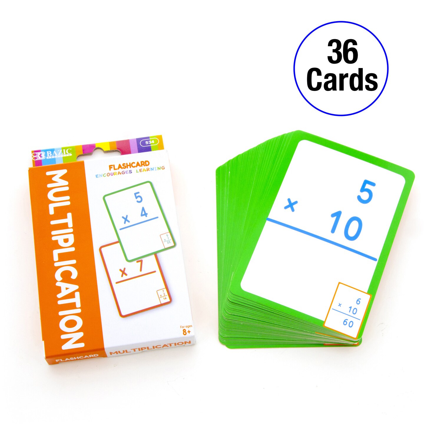 BAZIC Flash Cards Multiplication (36/Pack)