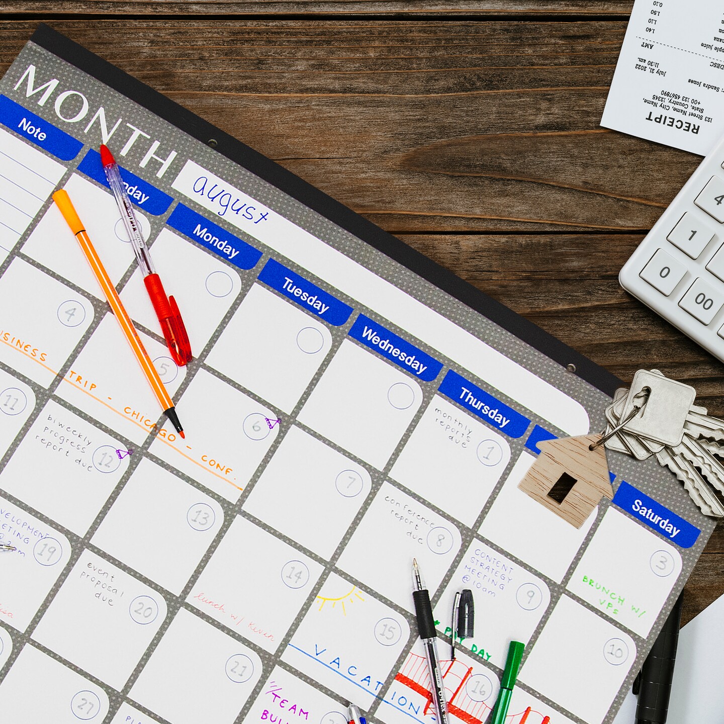BAZIC 17&#x22; X 22&#x22; Undated 12-Month Desk Pad Calendar