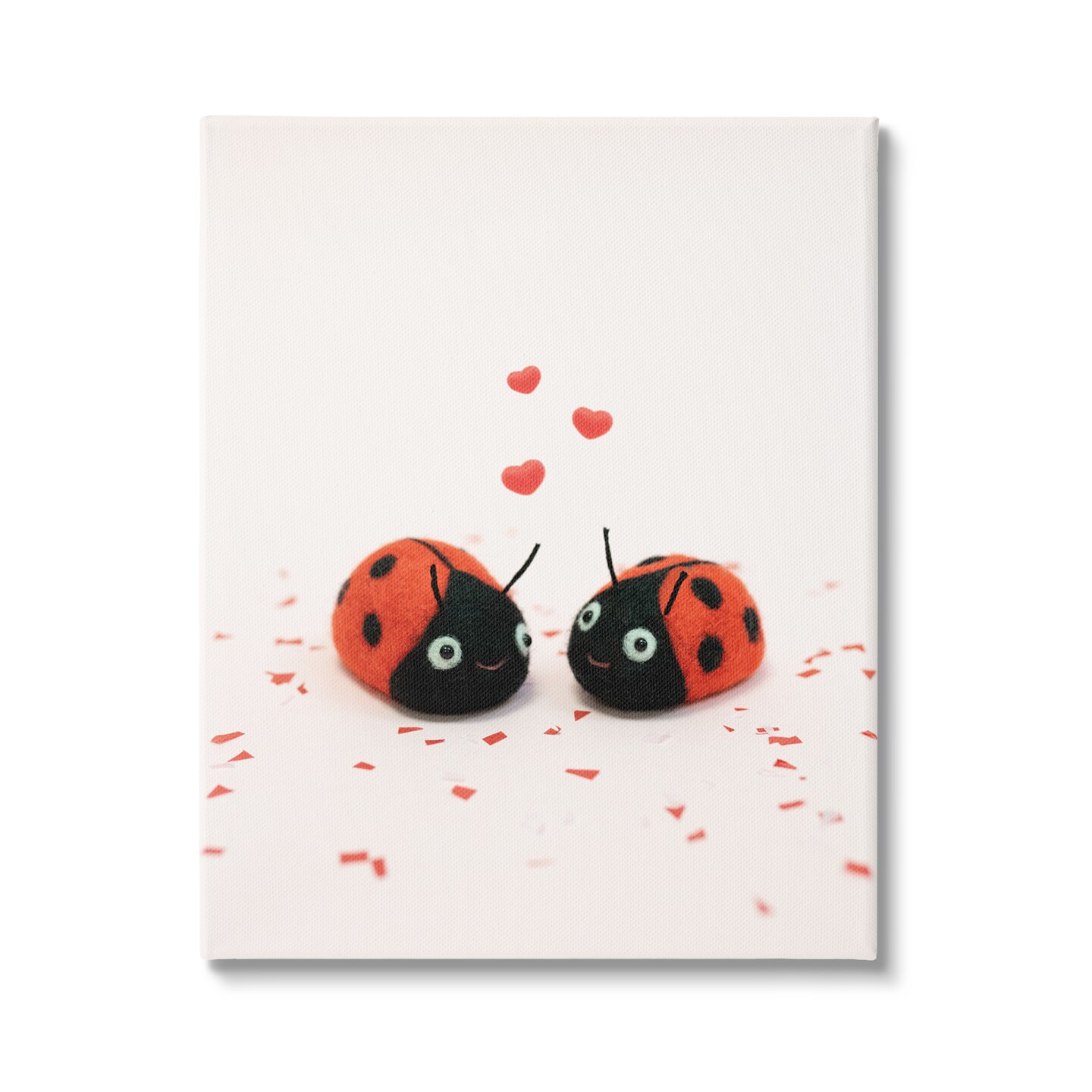 Stupell Industries Ladybugs Valentine's Hearts Canvas Wall Art