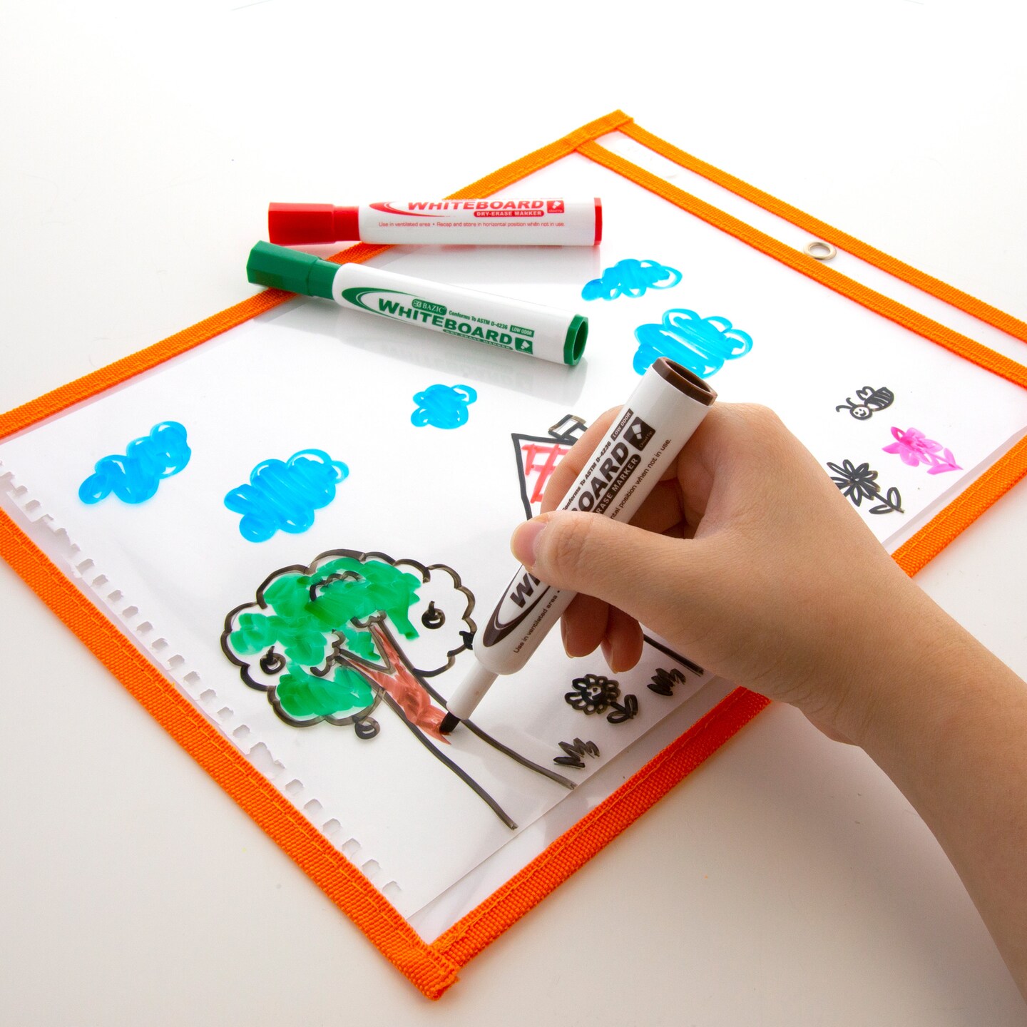 BAZIC Reusable Dry Erase Pockets