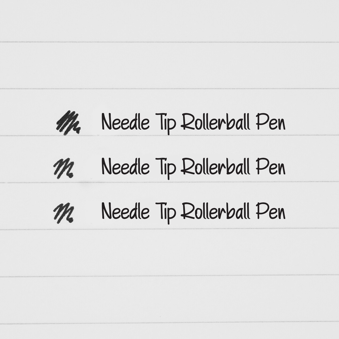 BAZIC Norte Black Needle-Tip Rollerball Pen (3/Pack)