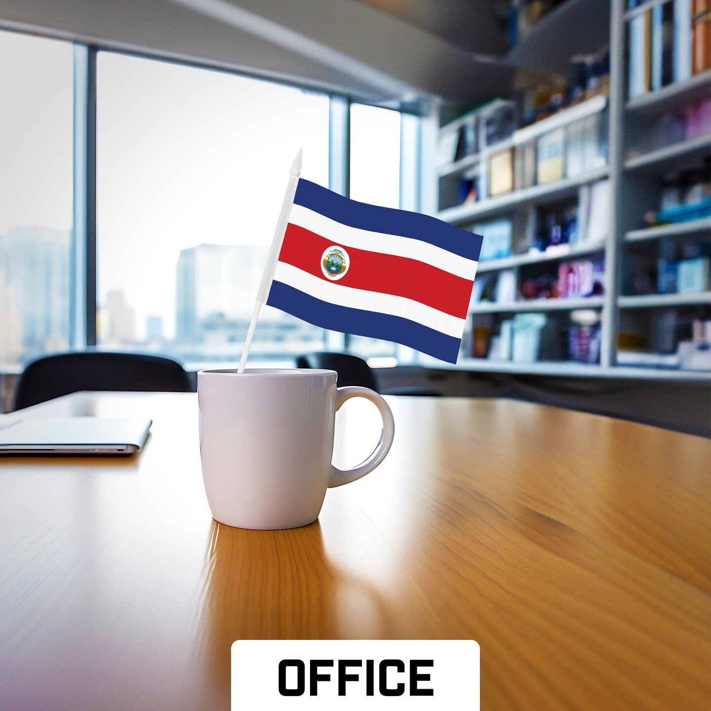 G128 50 Pack Handheld Costa Rica Costa Rican Stick Flags | 4x6 In | Printed 150D Polyester, Country Flag, Solid Plastic Stick, Spear White Tip