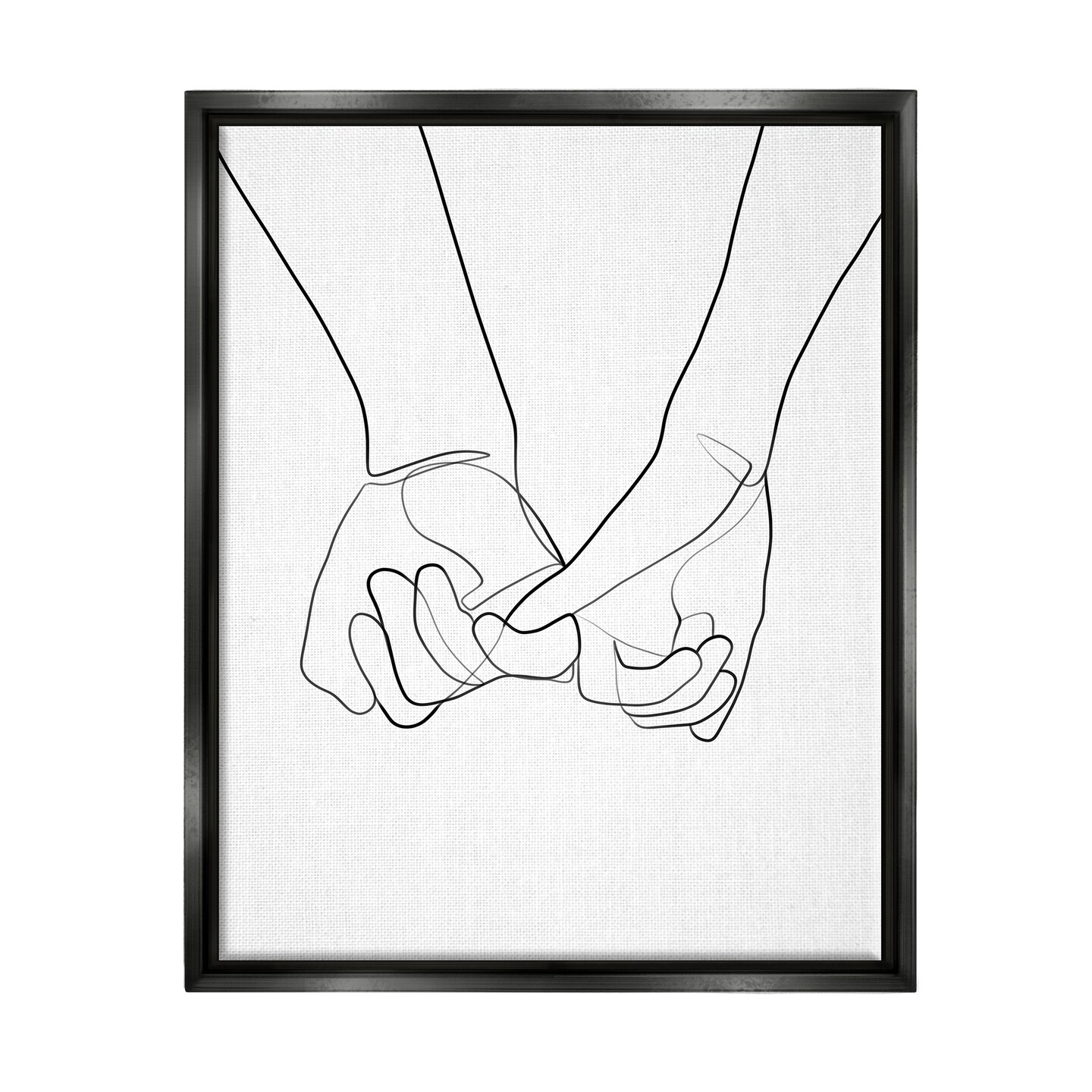 Stupell Industries Couple Holding Hands Abstract Black Framed Floater Canvas Wall Art