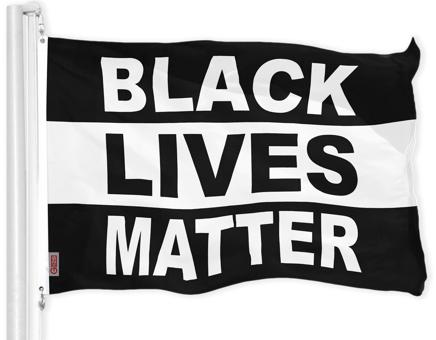 G128 Combo Pack: USA American Flag 3x5 Ft 150D Printed Stars & Black Lives Matter (Black/White) Flag 3x5 Ft 150D Printed