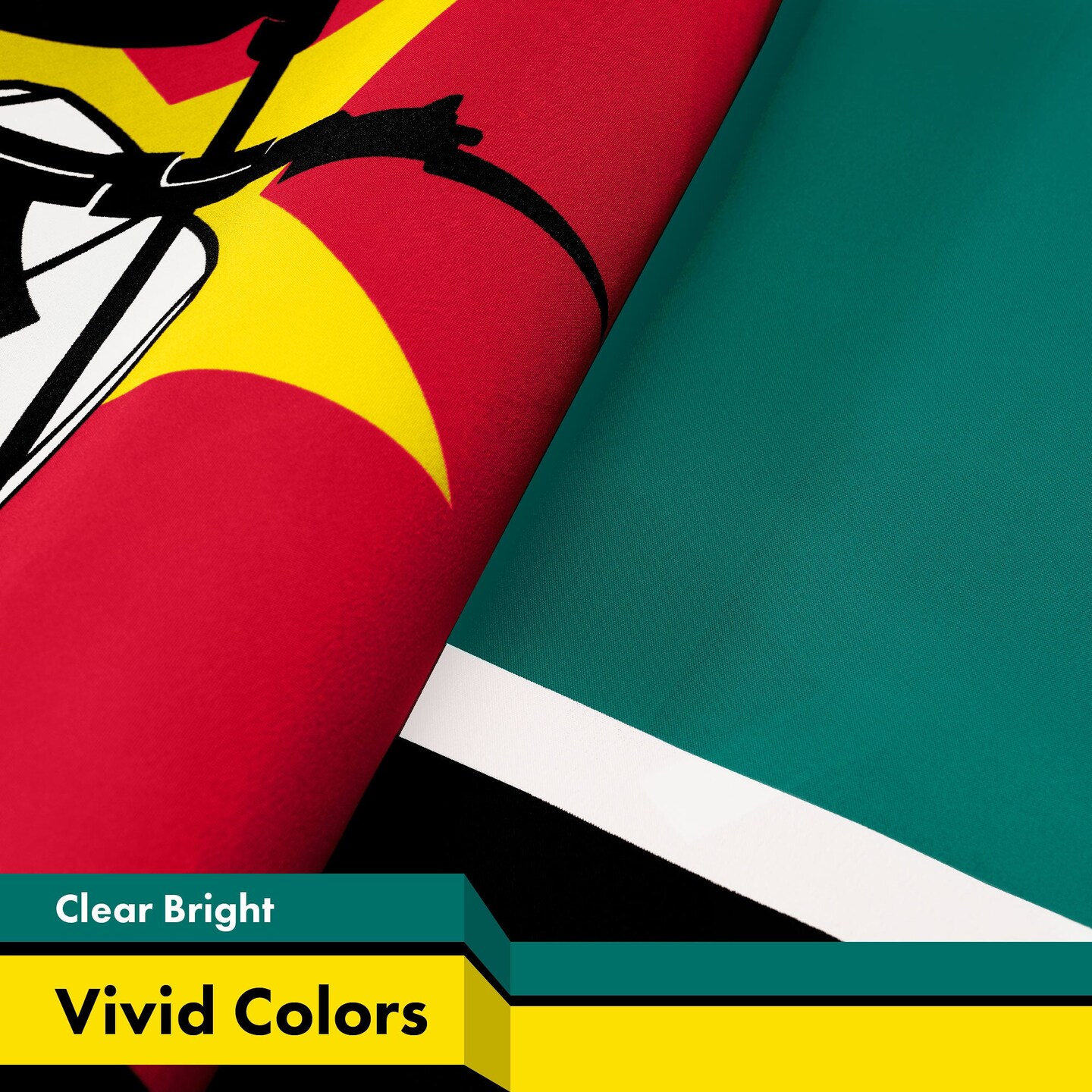 G128 2 Pack: Mozambique Mozambican Flag | 3x5 Ft | LiteWeave Pro Printed 150D Polyester | Country Flag, Indoor/Outdoor, Vibrant Colors, Brass Grommets, Thicker and More Durable Than 100D 75D Poly