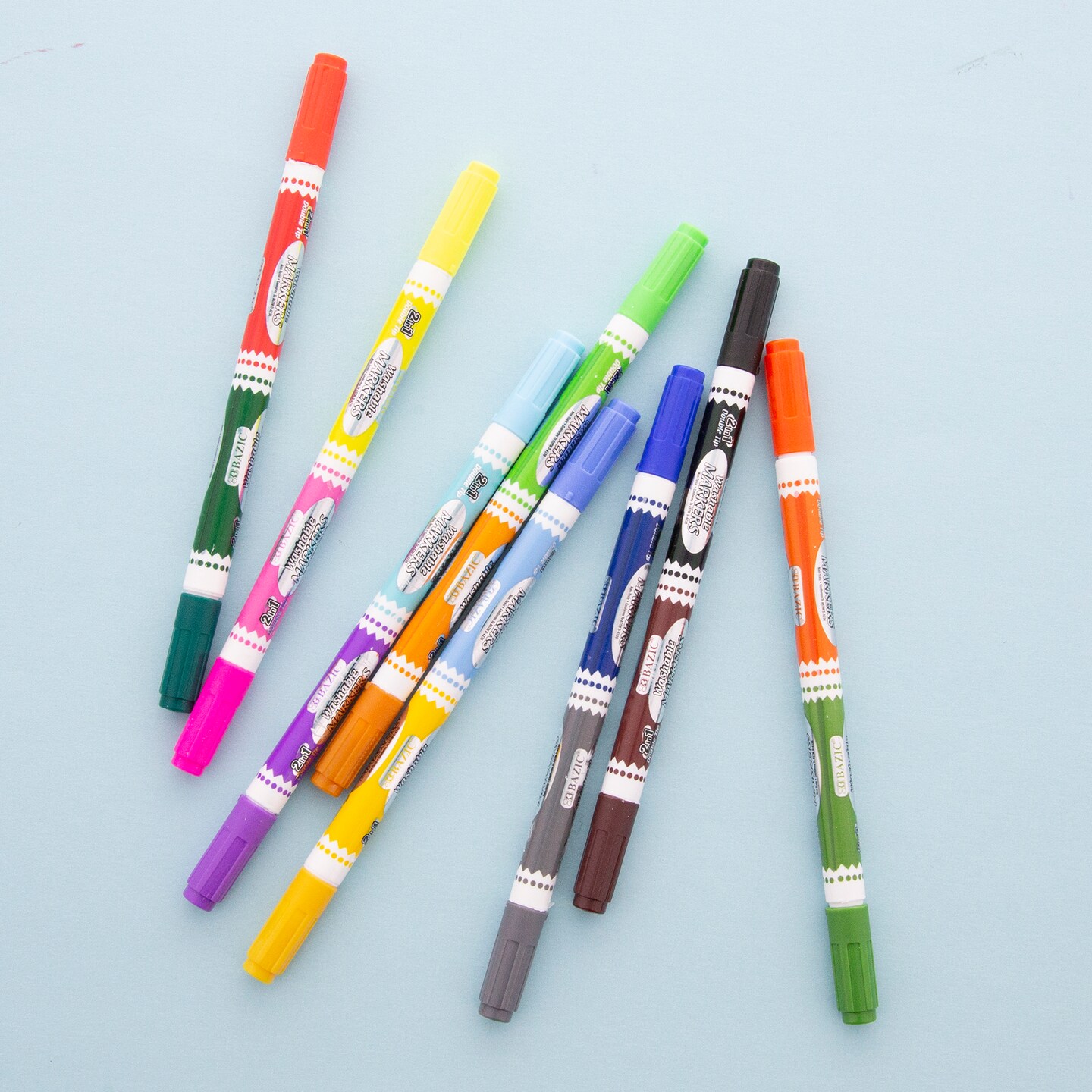 BAZIC Double-Tip 8 Washable Markers
