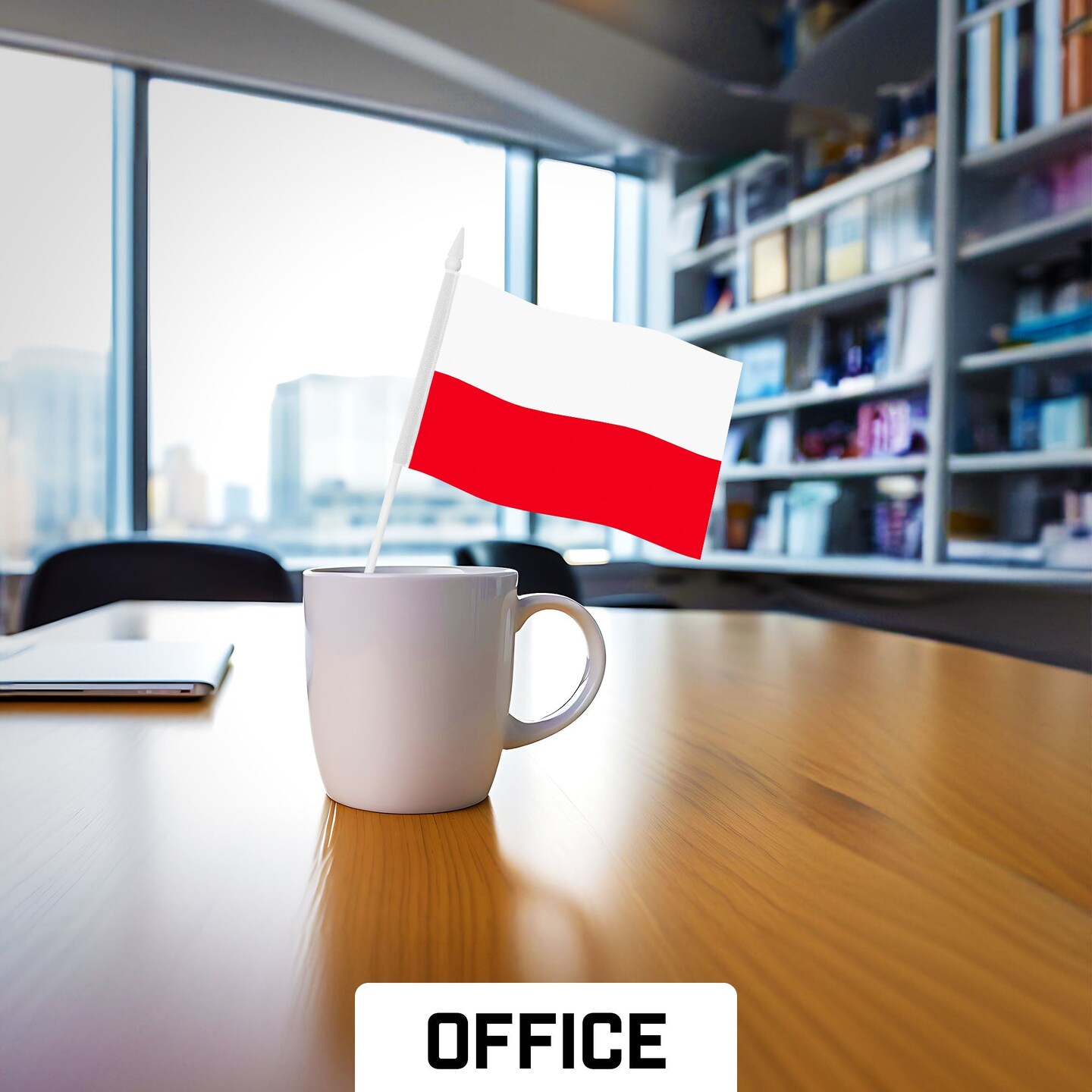 G128 24 Pack Handheld Poland Polish Stick Flags | 4x6 In | Printed 150D Polyester, Country Flag, Solid Plastic Stick, Spear White Tip