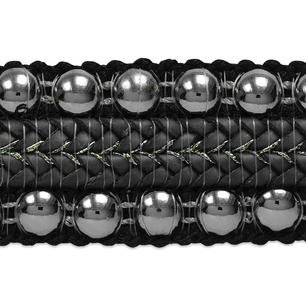 Rockwell Faux Leather Braided Studded Trim