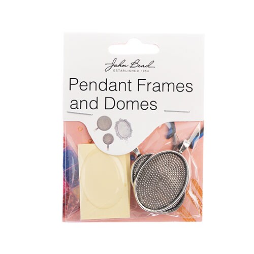 John Bead Must Have Findings 25x30mm Oval Pendant Frames, 2pcs