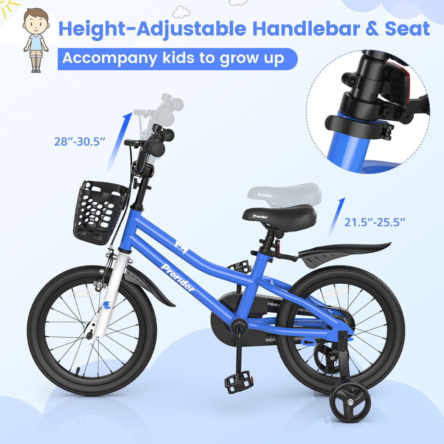 16 Inch Kid&#x27;s Bike with Removable Training Wheels