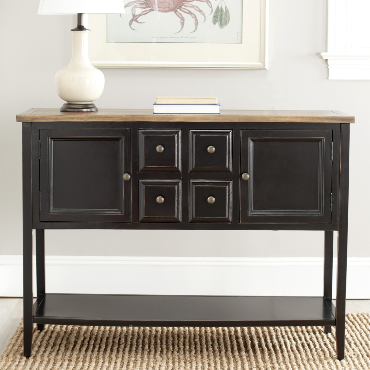 Safavieh   Charlotte Storage Sideboard Black / Oak