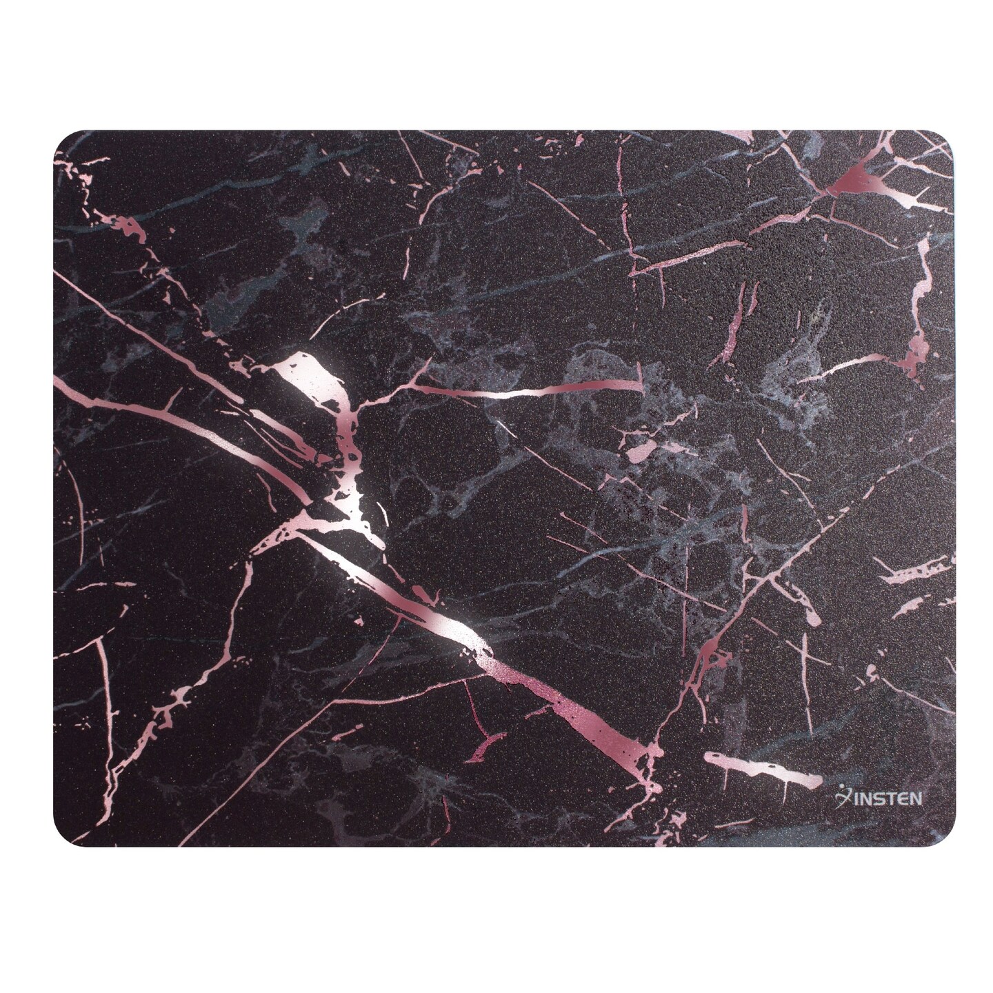 Insten Marble Laptop Computer Mouse Pad Mat High Quality Ultra Thin Reflective Non Slip  - Black/Rose Gold