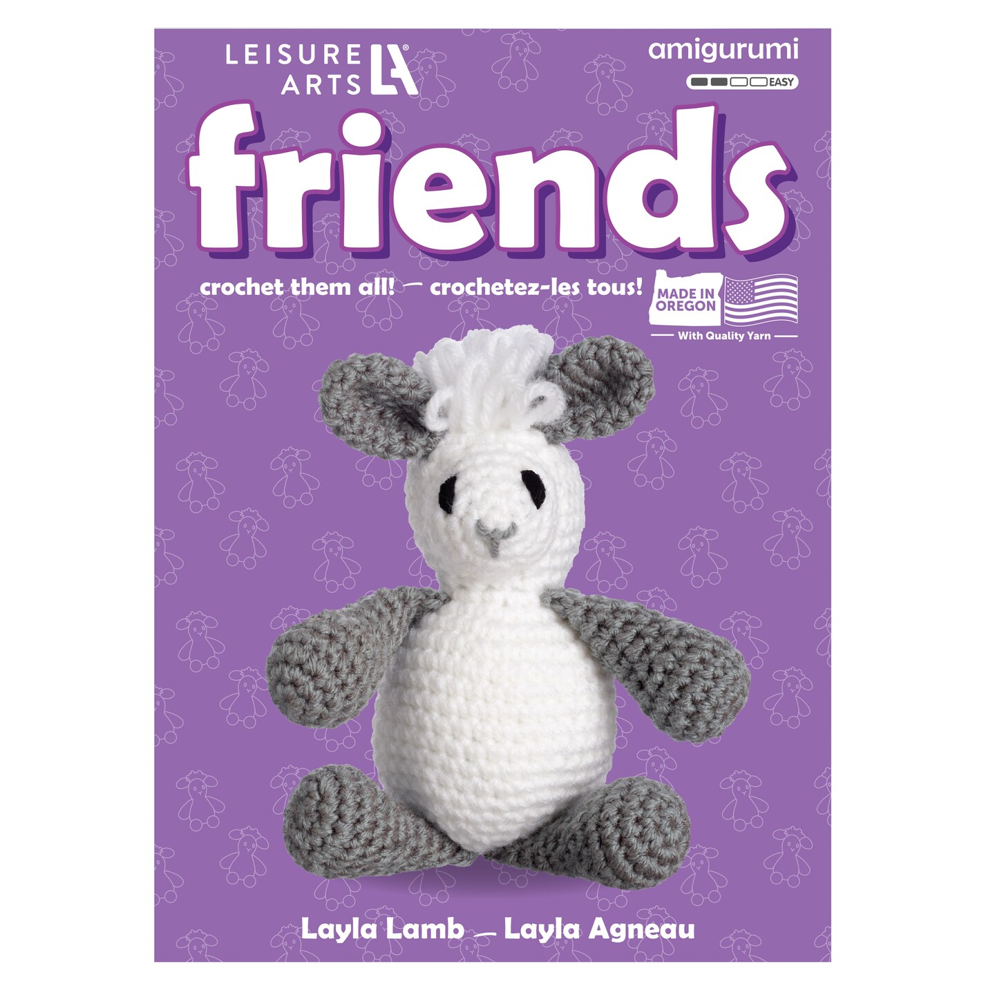 Leisure Arts - Crochet Kits, Friends Layla Lamb, 3&#x22;, crochet kit for beginners, complete crochet kit, animal crochet kits, crochet animal kit, DIY amigurumi crochet kits