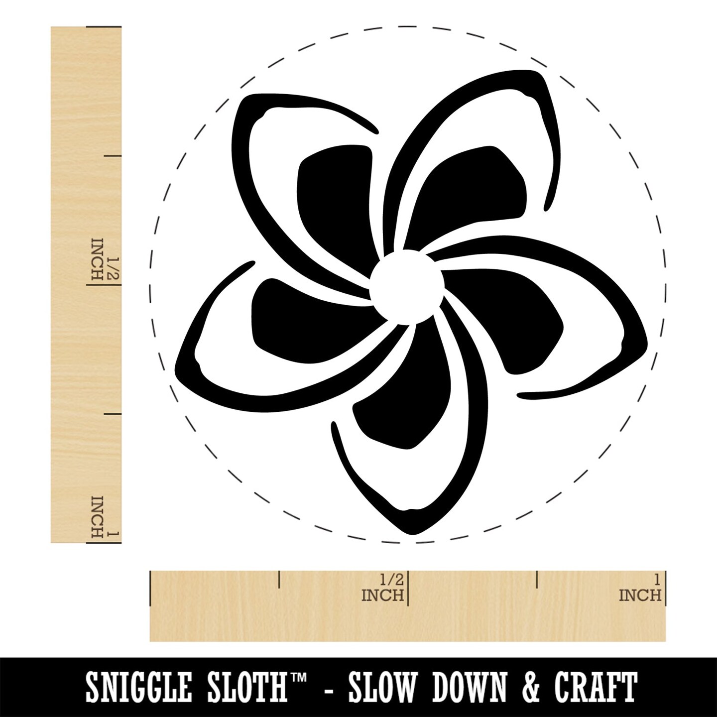 Plumeria Beautiful Tropical Spiral Flower Self-Inking Rubber Stamp Ink Stamper for Stamping Crafting Planners