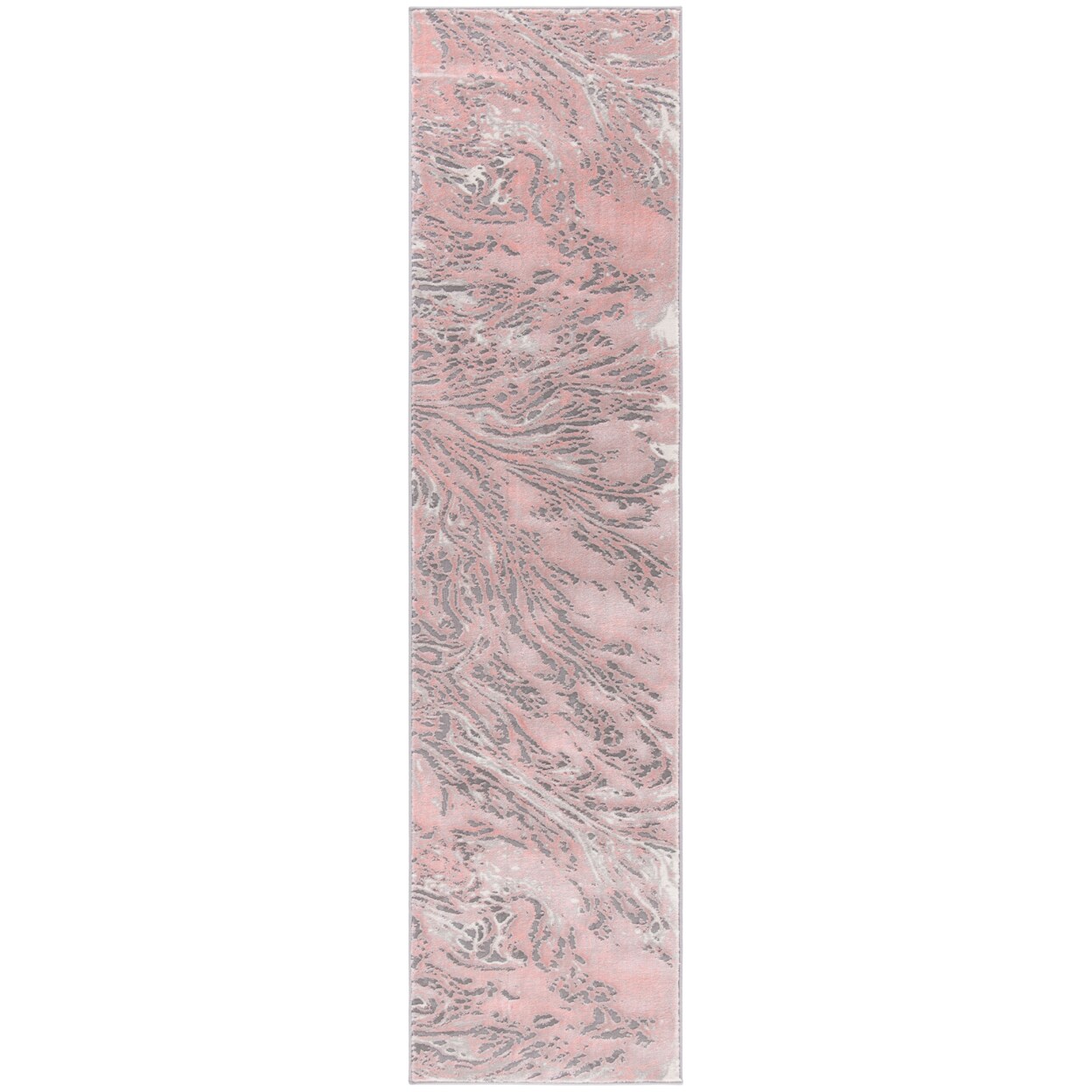 Safavieh Meadow Collection Mdw568G Light Grey / Pink Rug Area Rug Carpet Shag