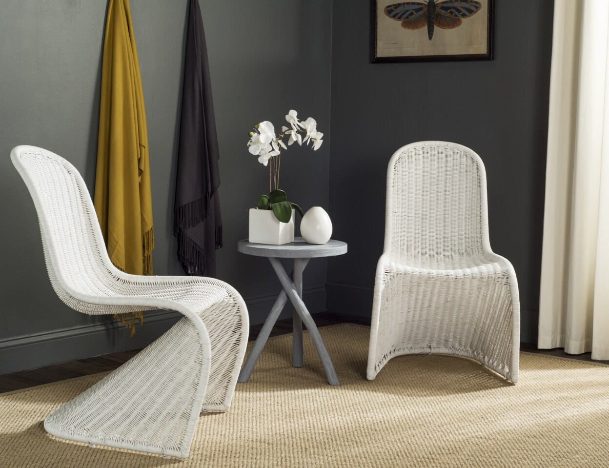 Safavieh   Tana Wicker Side Chair White