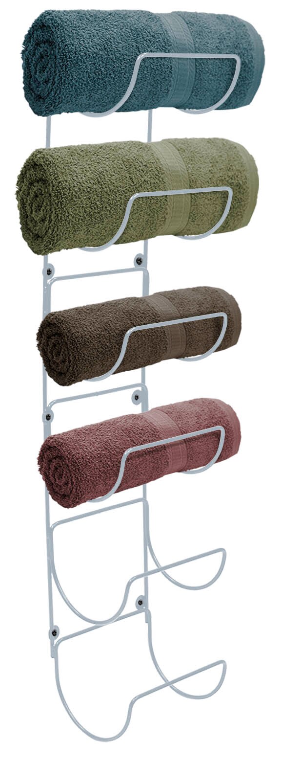 Sorbus Towel Rack Holder Set - Wall Mounted Storage Organizer for Towels, Washcloths, Hand Towels, Linens, Ideal for Bathroom