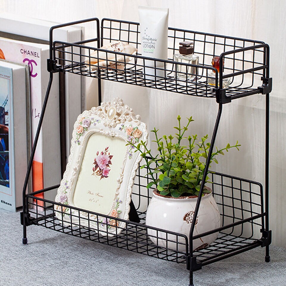 2-Tier Bathroom Kitchen Countertop Organizer Rack Storage