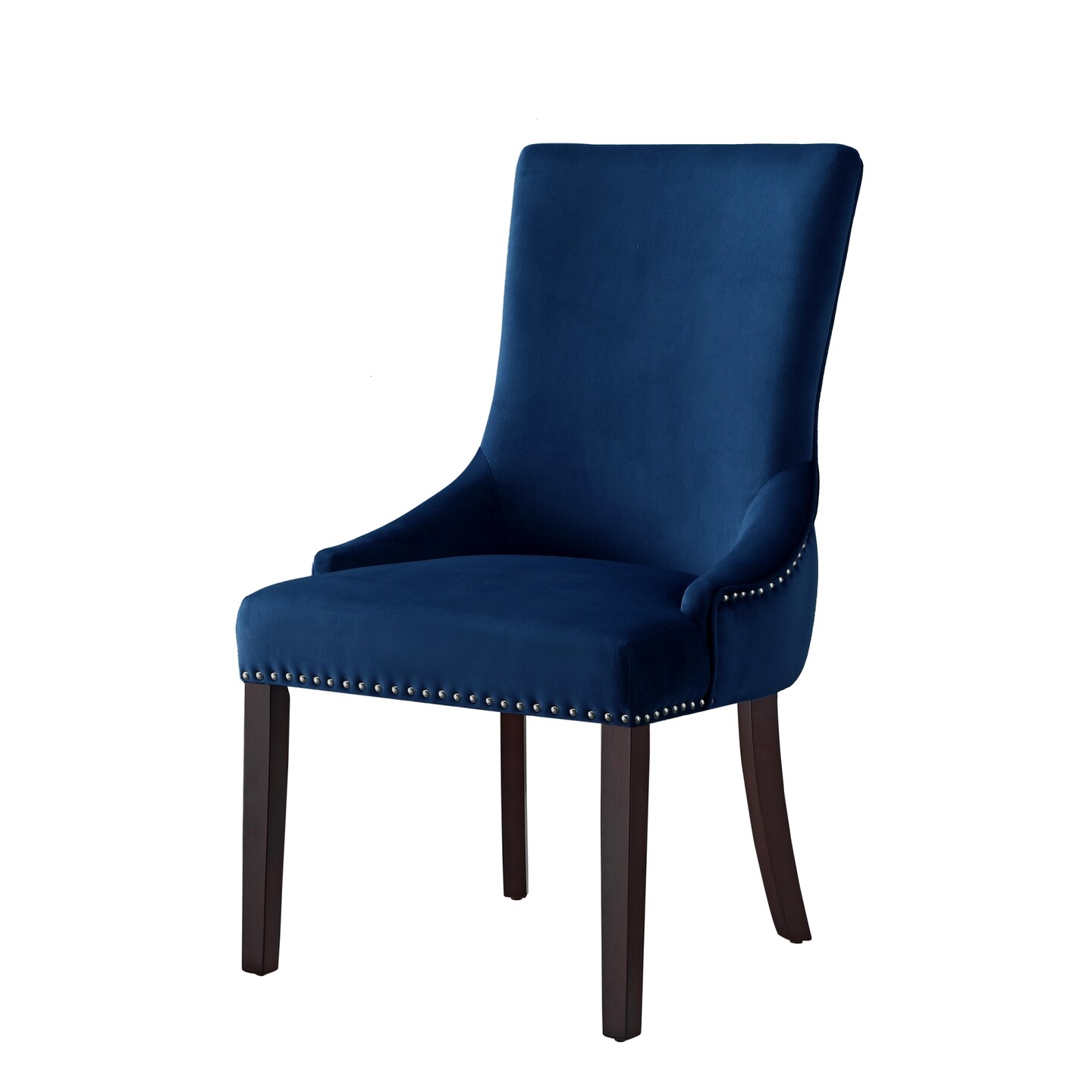 Piper Linen/Velvet/PU Leather Nailhead Armless Dining Chair (Set of 2)