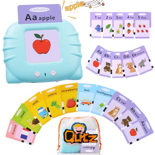 ABC Learning Flash Cards for Toddlers 2-4, Autism Toys, Speech Therapy Toys, Educational Talking Flash Cards Kindergarten for Boys and Girls, 248 Sight Words Blue