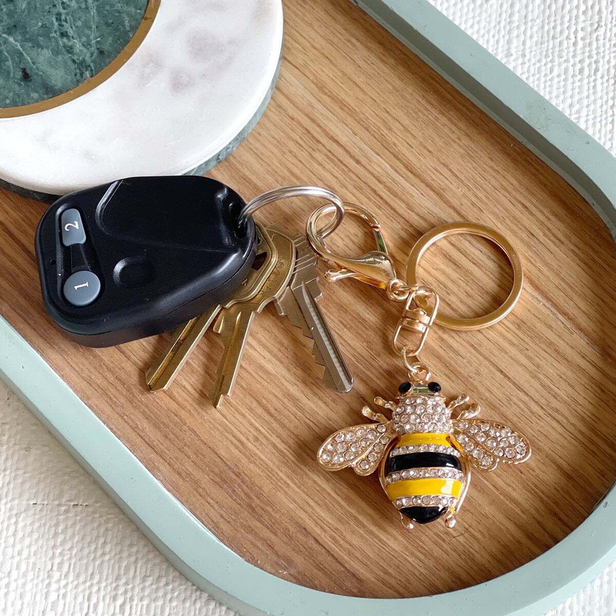 Wrapables Crystal Bling Key Chain Keyring Car Purse Handbag Pendant Charm, Bee