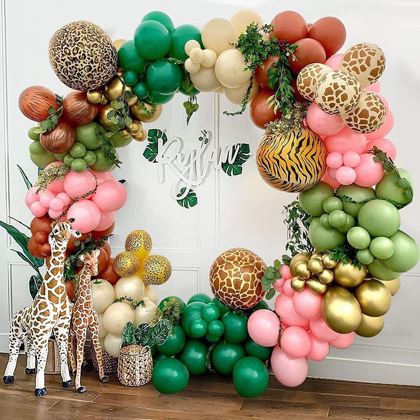 Jungle Safari Balloons Garland Kit for Birthday or Baby Shower Decor