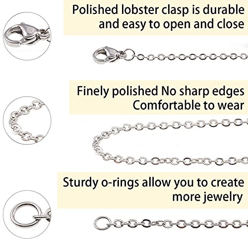 Chains Jewelry Making Supplies, 60ft Cable Link Chains for Making Jewelry Necklace Earring Bracelet Findings DIY Craft Kit for Adults, 6-Color 2mm Gold Silver Copper Plated Metal Link Rolls Bulk