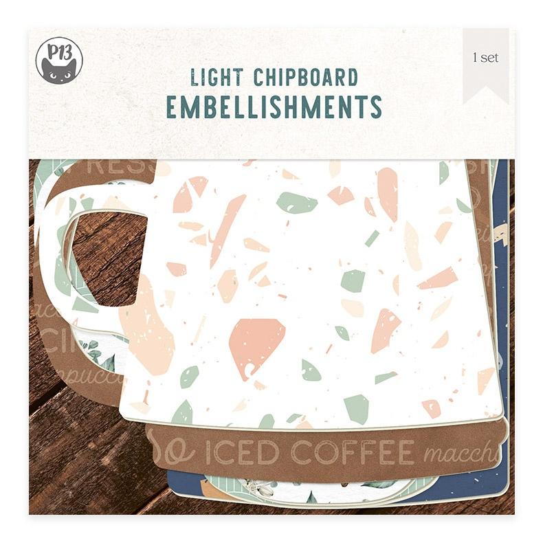 Light Chipboard Album Base With Papers Album Base - Coffee Break - P13