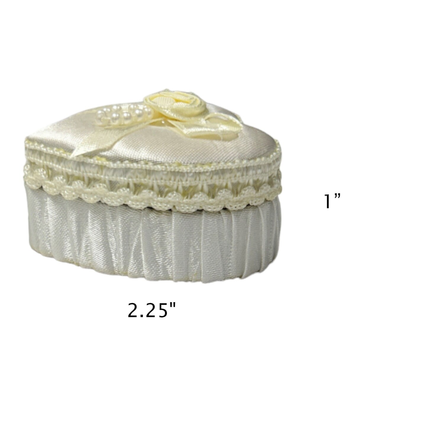 Value Pack of 12 Heart Box with Bow - White