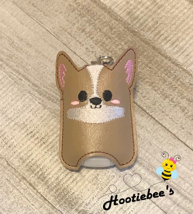 Corgi Face Hand Sanitizer Holder and or Lip Balm Holder