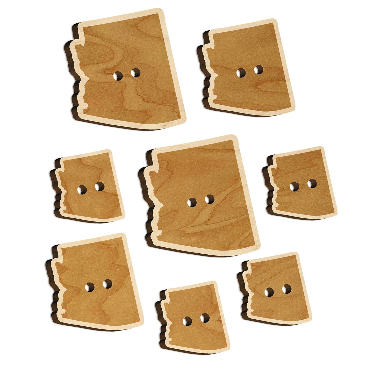 Arizona State Silhouette Wood Buttons for Sewing Knitting Crochet DIY ...