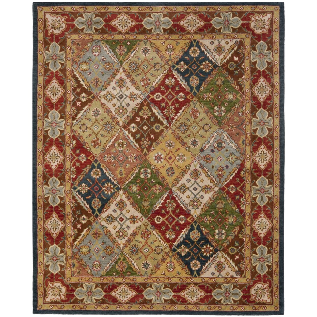 Safavieh Heritage Hg316B Handmade Green / Red Rug Traditional Hand Tufted Rug