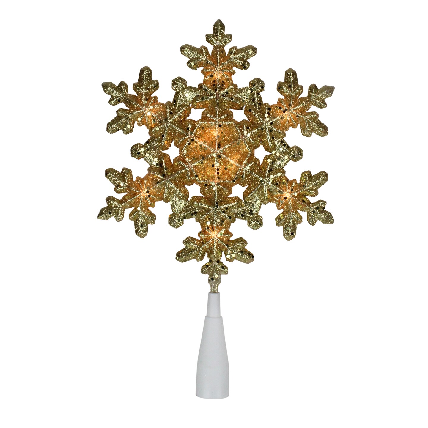 Northlight 9&#x22; Pre-Lit Gold Snowflake Christmas Tree Topper - Clear Lights