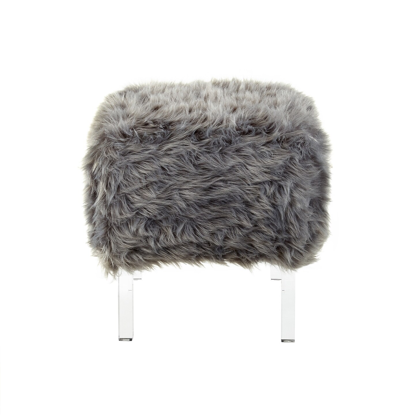 Zelina Luxe Faux Fur Acrylic Leg Ottoman