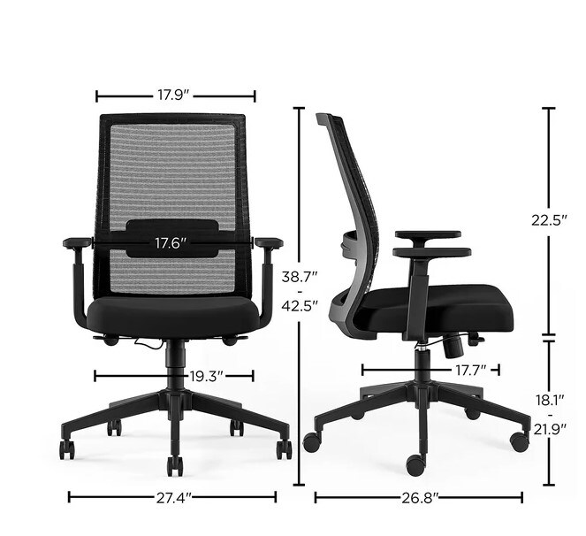 Marrett Mesh and Fabric Task Chair in Black by Union and Scale (53249)