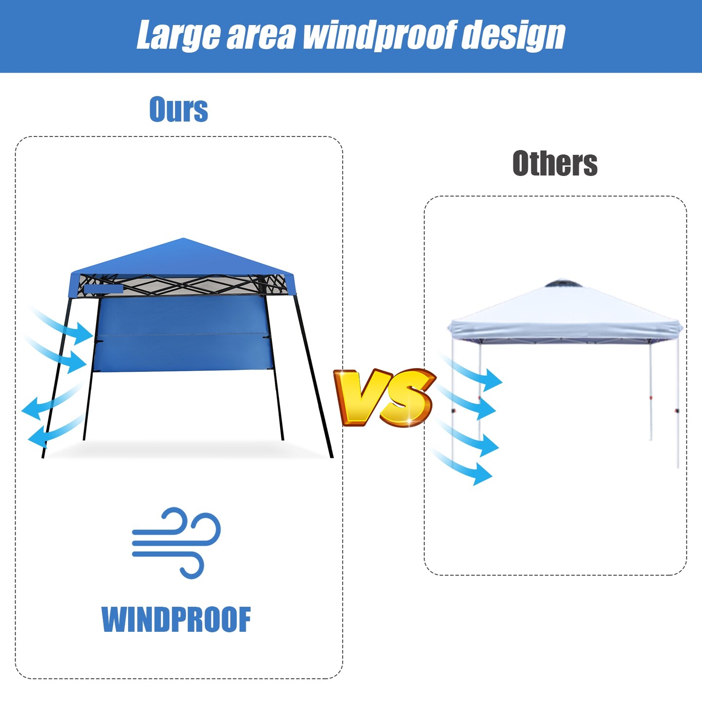 7 x 7 Feet Sland Adjustable Portable Canopy Tent with Backpack