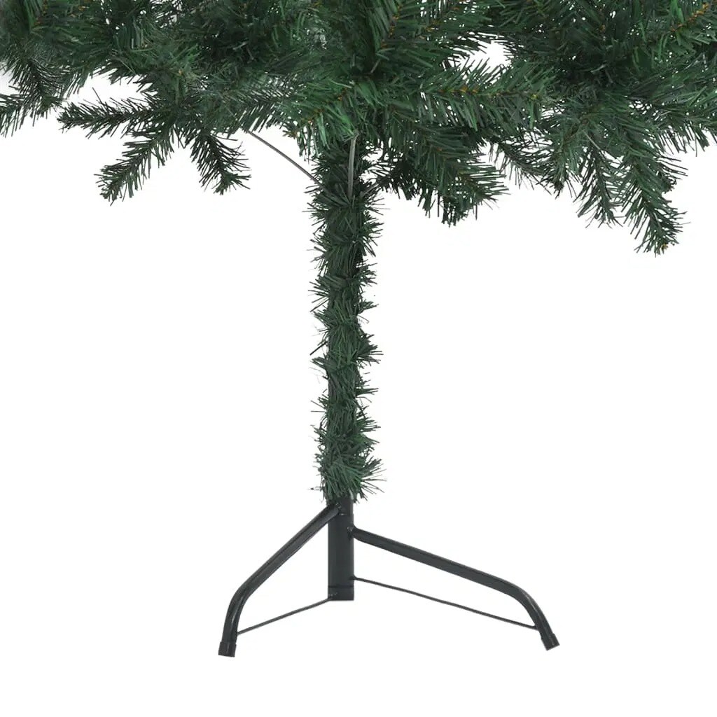 Corner Artificial Christmas Tree LEDs and Ball Set Green