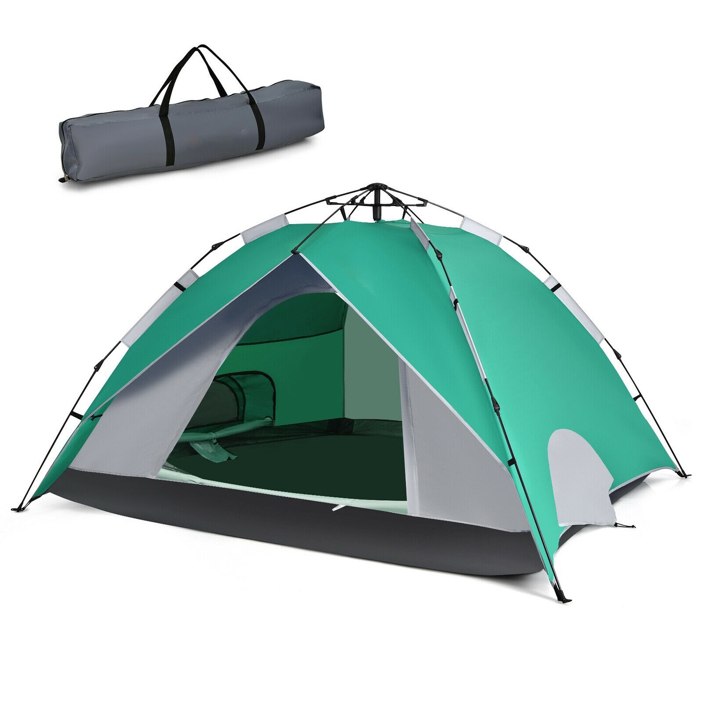 2-in-1 4 Person Instant Pop-up Waterproof Camping Tent
