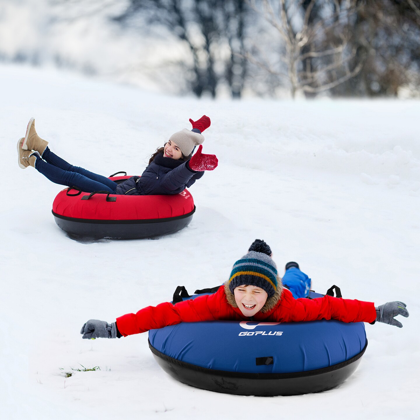40&#x22; Inflatable Snow Sled For Kids And Adults