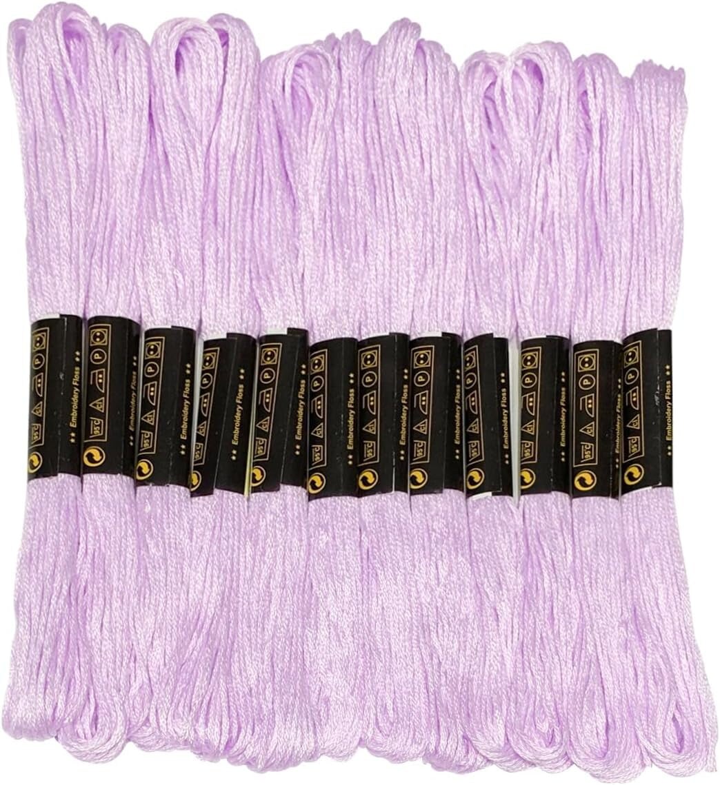 12 Skeins Embroidery Floss White Color, Friendship Bracelet String Cross Stitch Embroidery Thread Floss Bracelet Making Yarn, Craft Floss&#xFF08;White&#xFF09;